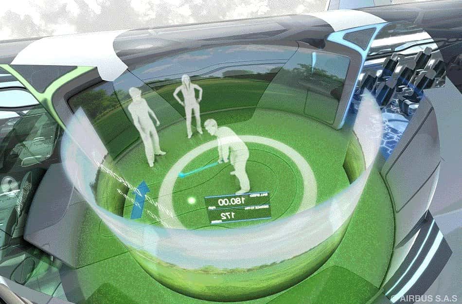 Les interfaces gestuelles, comme celle de la Kinect de Microsoft ou la manette Wii, permettront peut-être de jouer au golf en vol. © Airbus
