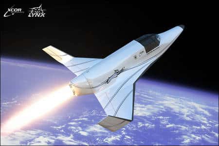 Le Lynx-1, un projet de la société XCor, est un avion muni d'un moteur-fusée (fonctionnant donc sans l'oxygène de l'air) et capable d'atteindre 60 kilomètres d'altitude. © XCor