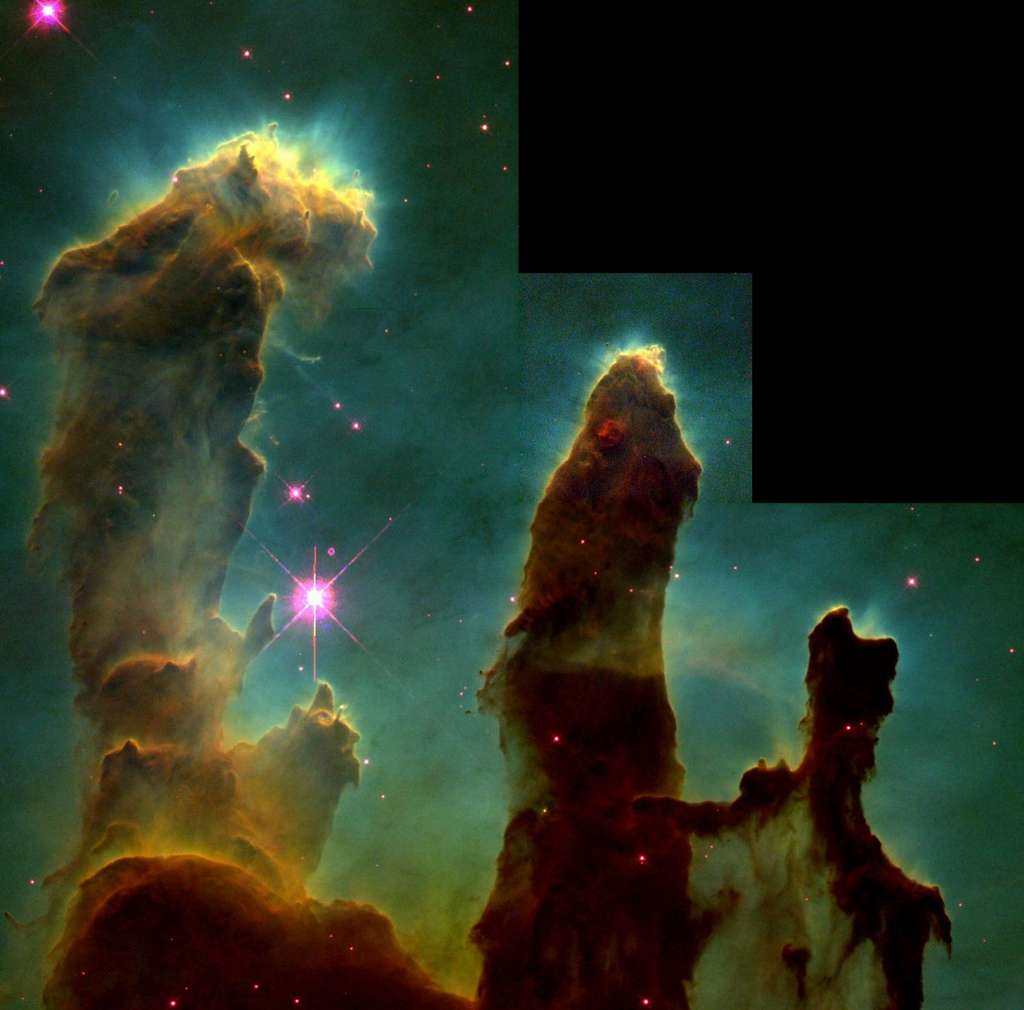 Les célèbres Piliers de la Création photographiés par le télescope Hubble en 1995. © Nasa