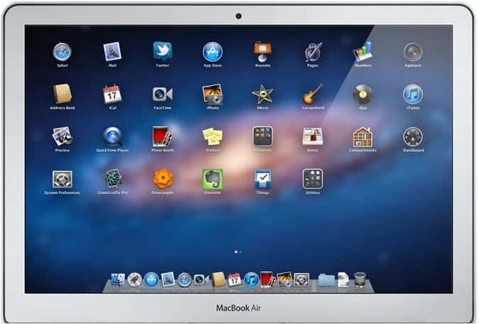 LaunchPad : un mode de fonctionnement plein écran sur le principe de l'interface de l'iPhone ou de l'iPad. © Apple