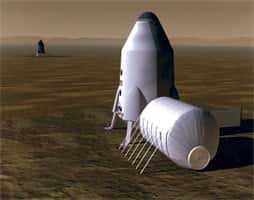 Un projet de base martienne de la NASA. Crédits NASA
