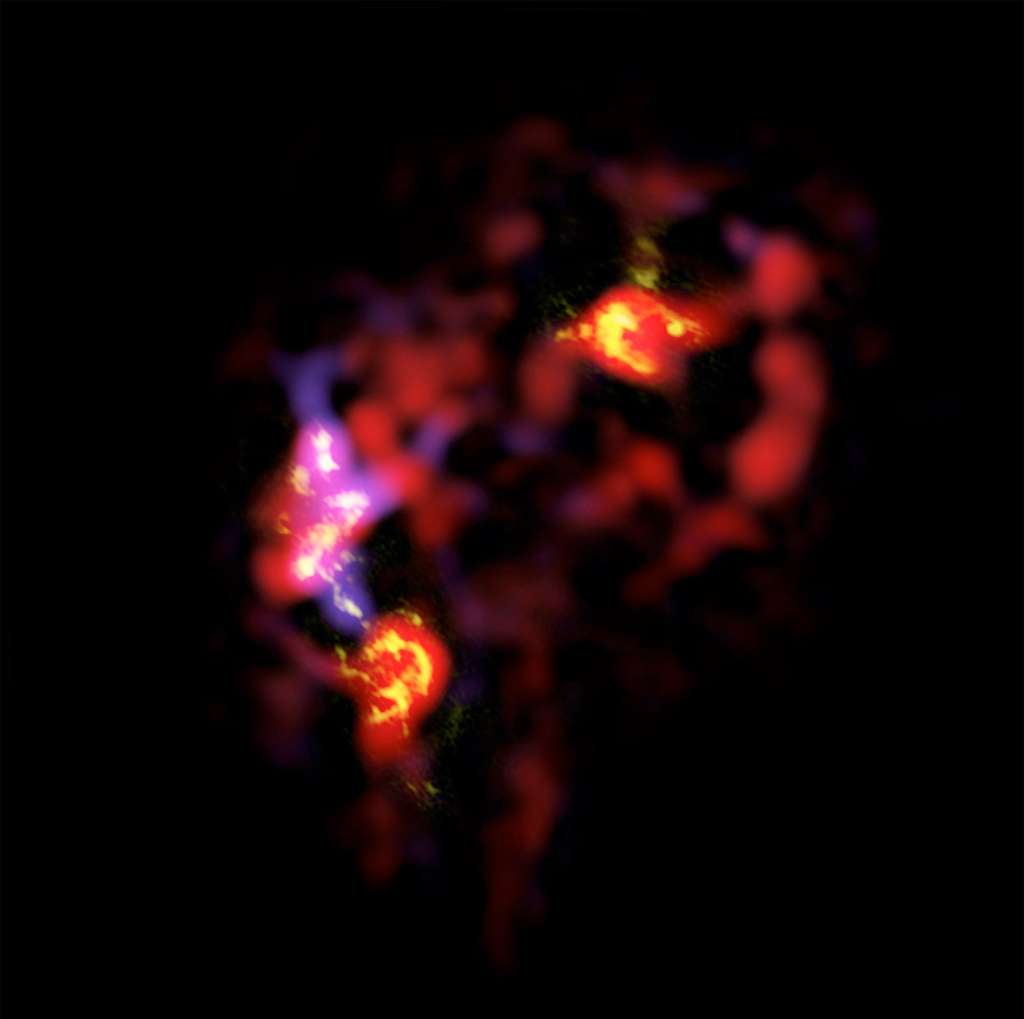 Les galaxies des Antennes vues par Alma. Lorsqu'il sera pleinement opérationnel, Alma nous dévoilera un univers encore jamais vu. © Alma (ESO/NAOJ/NRAO)
