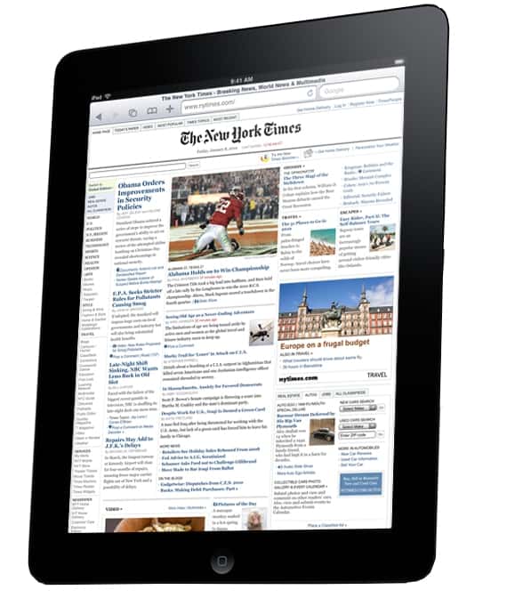 L'iPad n'a jamais été compatible avec Flash, bien que ce format de vidéos soit très utilisé sur le Web, et notamment par des éditeurs de journaux qui espèrent bien distribuer leurs magazines sur les tablettes. © Apple