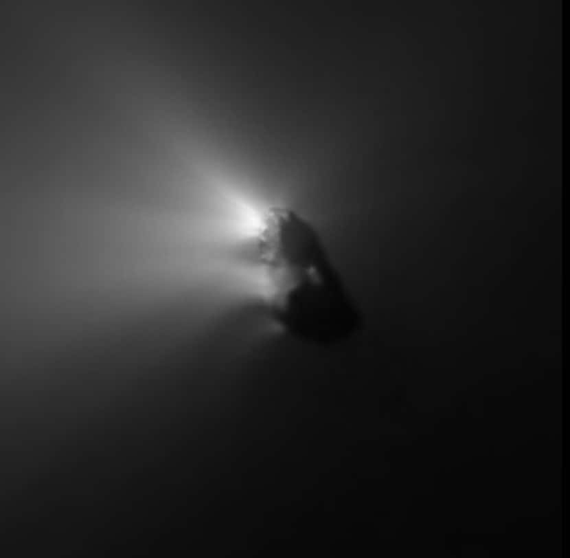La comète de Halley a été la première à recevoir la visite d'une sonde spatiale : c'était il y a 25 ans. © Esa-<em>Max Planck Institute for Solar System Research</em>