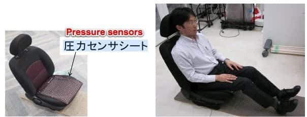 Recouvert de capteurs de pression, ce siège auto reconnaît la personne qui s’assoit en déterminant la répartition de son poids sur l’assise. © <em>Advanced Institute of Industrial Technology</em> (Tokyo)