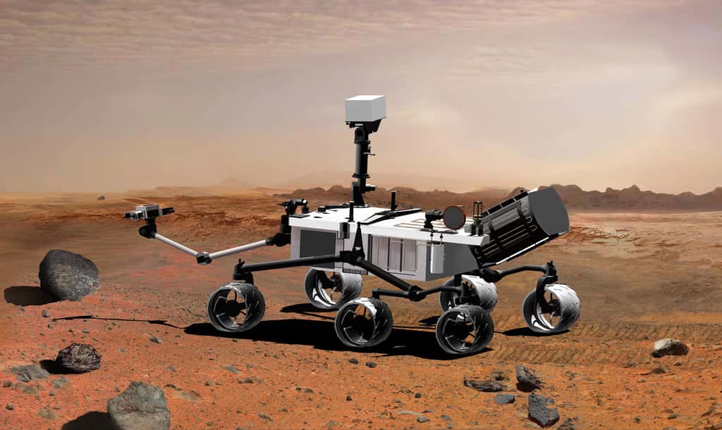 Le robot Curiosity, actuellement en route vers Mars et pesant près d'une tonne, commencera en août sa mission de géologue. © Mars