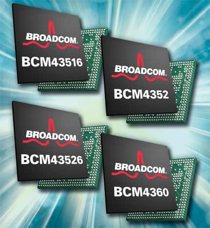 Pour gagner du temps en attendant la certification de l'IEEE, Broadcom vient de présenter 4 nouvelles puces 802.11ac au dernier CES de Las Vegas en janvier. © Broadcom
