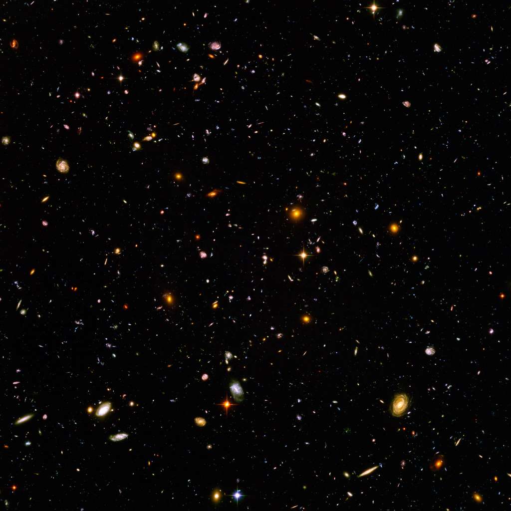 Les retombées scientifiques d'Euclid iront bien au-delà de son objectif. Ici, le champ ultraprofond d'Hubble. © Nasa/Esa &amp; N. Pirzkal (Esa/STScI)/HUDF Team (STScI)