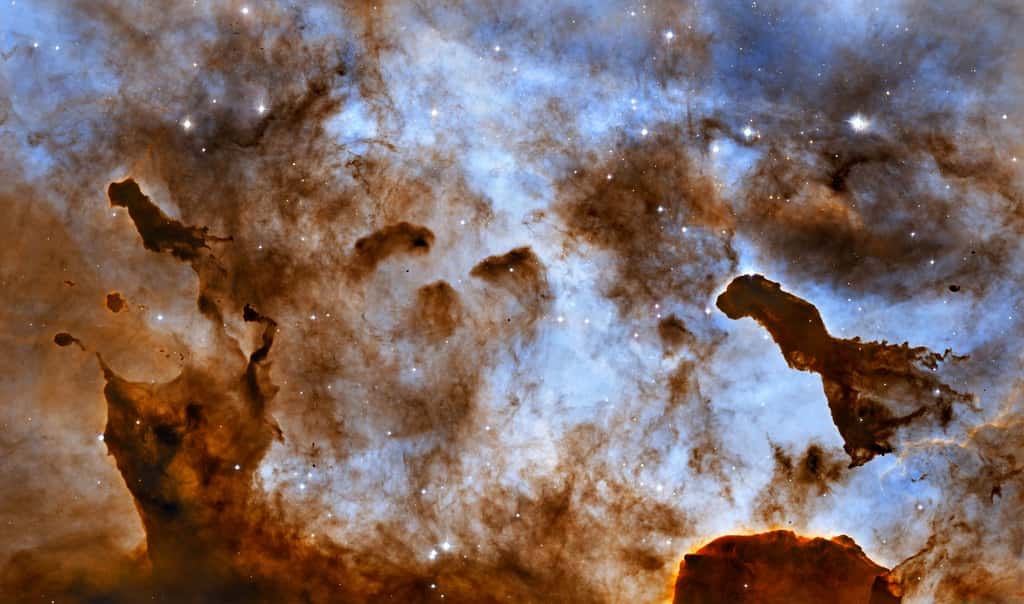 Les nuages moléculaires de la nébuleuse de la Carène avaient déjà été saisis par le télescope spatial Hubble. © Nasa/Esa/Hubble Heritage Team