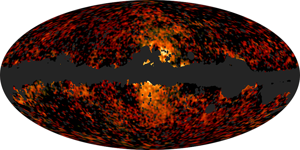 Cartes du ciel présentant la distribution spatiale du « voile micro-onde » réalisées avec les observations à 30 et 44 GHz de l'instrument LFI du satellite Planck. L'intensité de ce voile galactique reste faible comparée à l'émission globale qui est ici masquée dans les régions où elle domine très largement. © Esa/Consortia HFI/LFI
