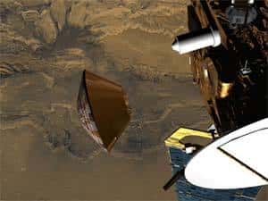 Beagle 2 se détachant de Mars Express (Vue d'artiste - ESA)
