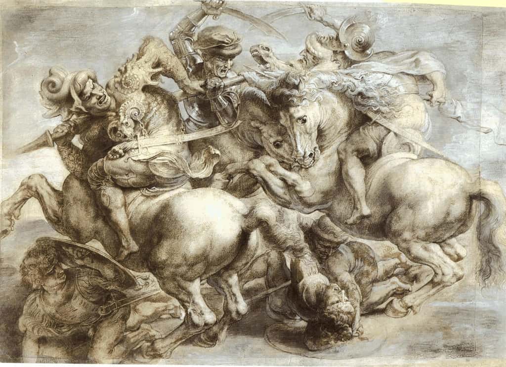 Copie de Rubens (1603) de l’œuvre perdue de Léonard de Vinci : La bataille d’Anghiari. © Musée du Louvre-DP