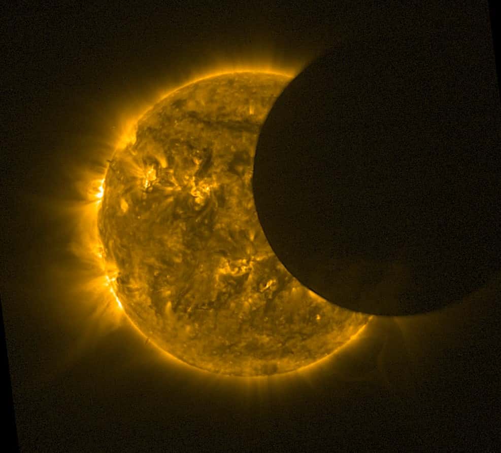 L'éclipse de Soleil du 20 mai 2012 vue par le satellite Proba-2. © Esa