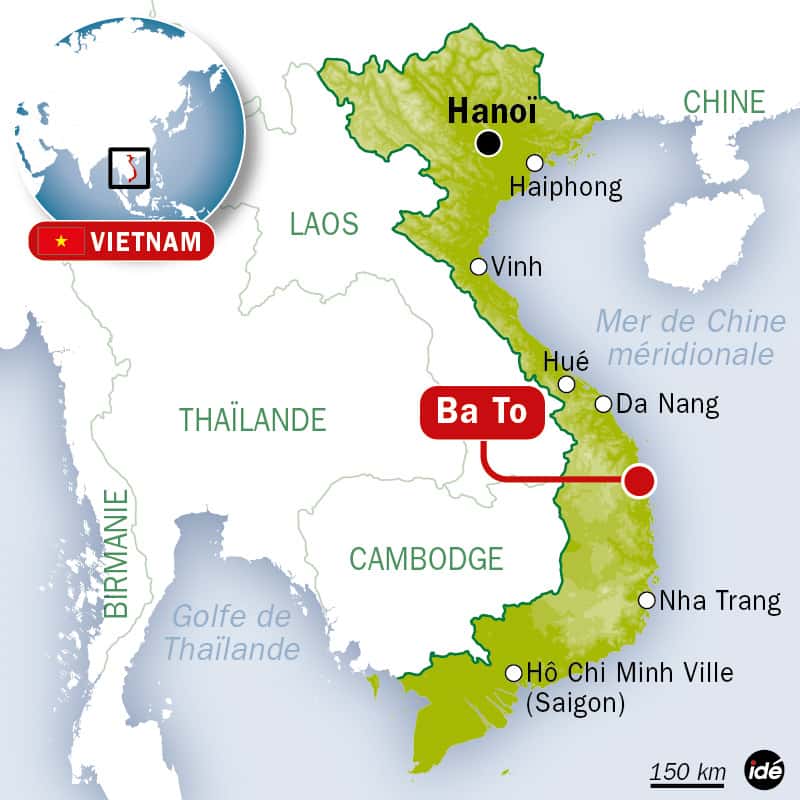 L'épidémie se concentre sur seulement cinq communes autour de Ba To, dans le centre du Vietnam. © Idé