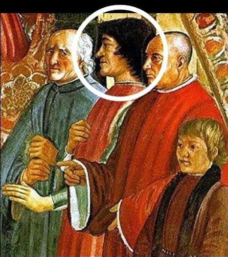 En partant d&#039;une sculpture&amp;nbsp;ou d&#039;un portrait peint, le logiciel de reconnaissance faciale (Faces) pourrait identifier Laurent de Médicis, qui se trouve à côté&amp;nbsp;du&amp;nbsp;pape&amp;nbsp;Honorius&amp;nbsp;III sur cette fresque peinte&amp;nbsp;en 1485 par Domenico&amp;nbsp;Ghirlandaio. © UCR