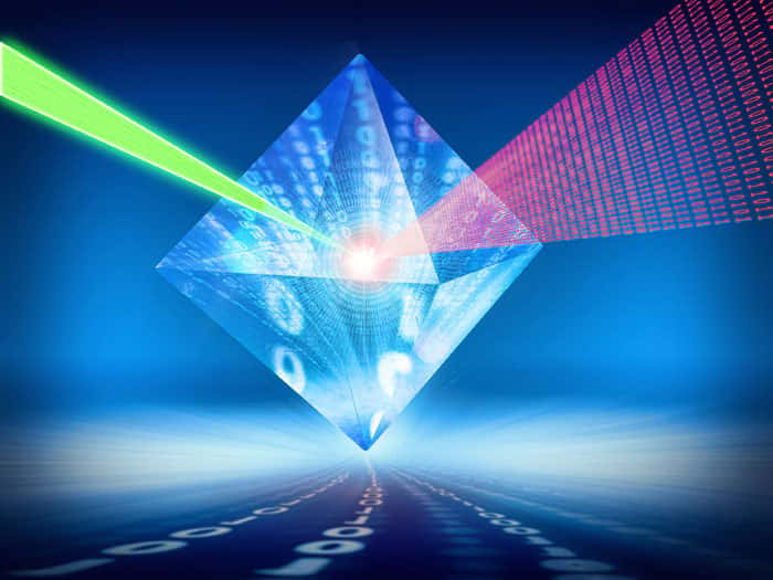 Une image d'artiste illustrant le concept d'ordinateur quantique avec des diamants. © Element Six