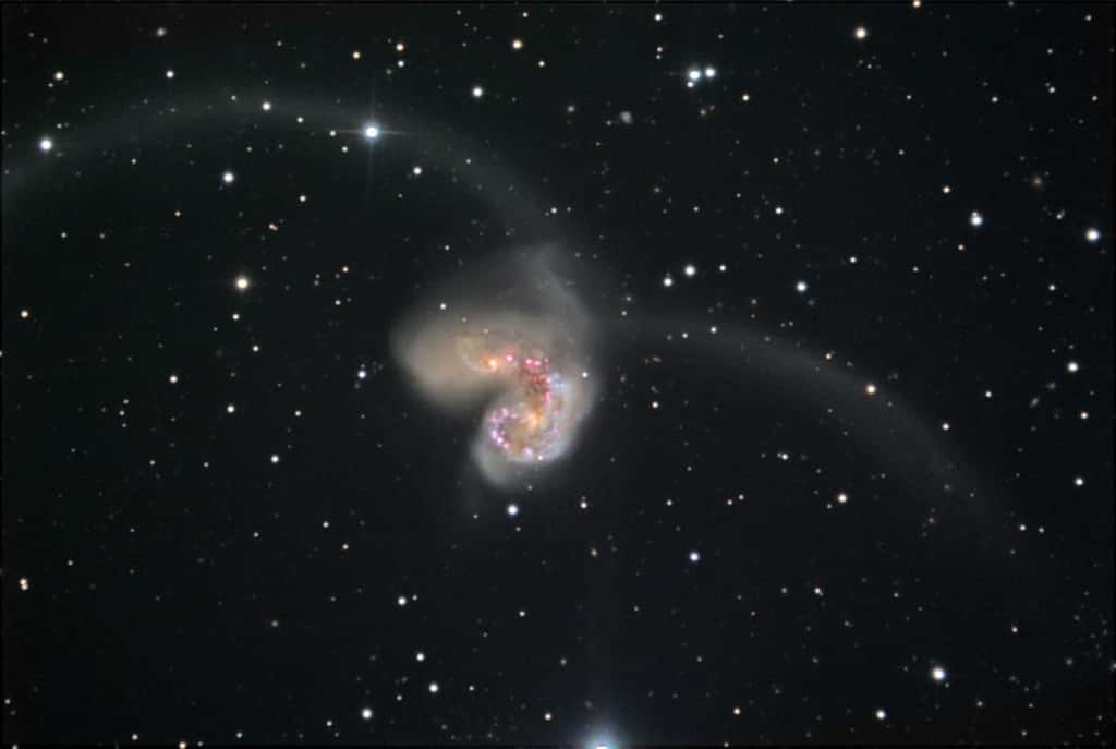 Les Antennes, un bel exemple de deux galaxies spirales qui sont entrées en collision dans la constellation du Corbeau. © Noao/Aura/NSF/B. Twardy/B. Twardy/A. Block