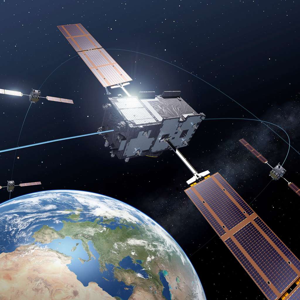 Avec quatre satellites opérationnels en orbite, la constellation Galileo n'est pas encore en activité. Les premiers services ne sont pas attendus avant début 2015. © Esa/P. Carril