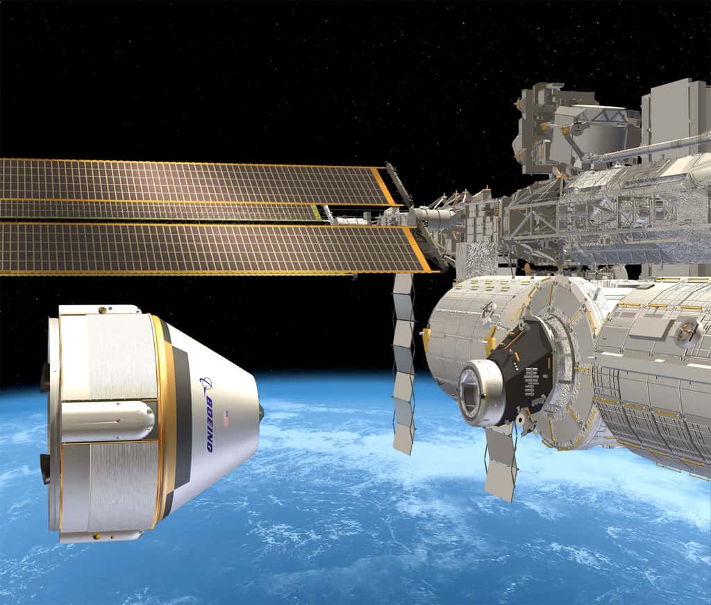 À l’image, le projet de capsule spatiale de Boeing (CST-100) que la firme propose à la Nasa pour la desserte de l'ISS et a Bigelow Aerospace pour son futur complexe orbital. © Boeing