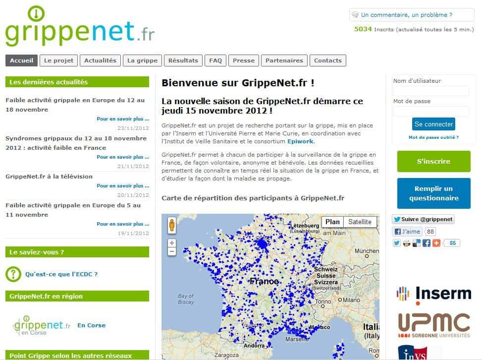 Le site GrippeNet.fr est relancé depuis le 15 novembre dernier. Grâce à la participation des gens, l'épidémie de grippe saisonnière sera mieux évaluée. © GrippeNet.fr