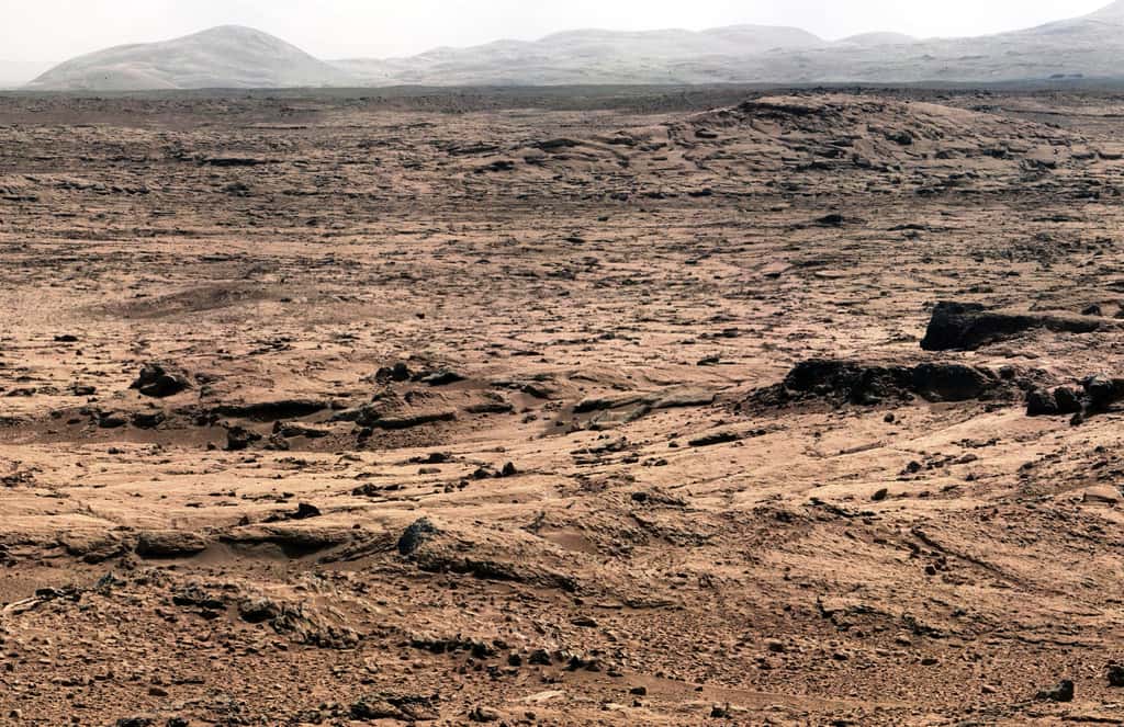 Une partie du panorama obtenu avec les instruments de Curiosity sur Mars. © Nasa-JPL