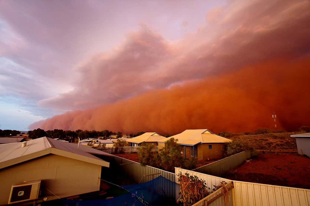 Cet impressionnant phénomène météo s'est produit en Australie le 9 janvier 2013. Le phénomène est rare et est plutôt observé dans les déserts du Moyen-Orient. © <em>Commonwealth of Australia</em>,<em> Bureau of Meteorology</em>, 2013
