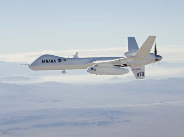 Les États-Unis prévoient d’autoriser, dès 2015, le survol de leur territoire par des UAV (pour <em>Unmanned Aerial Vehicle</em>), au sein du trafic aérien. © Jim Ross, <em>Nasa Dryden Flight Research Center</em>