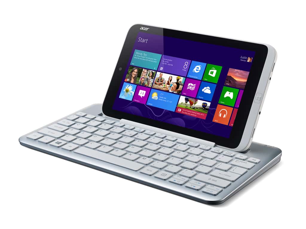 L’Acer Iconia W3 est la première tablette 8 pouces sous Windows 8. Elle peut s’utiliser avec un clavier Bluetooth, vendu en option à 69 euros. © Acer