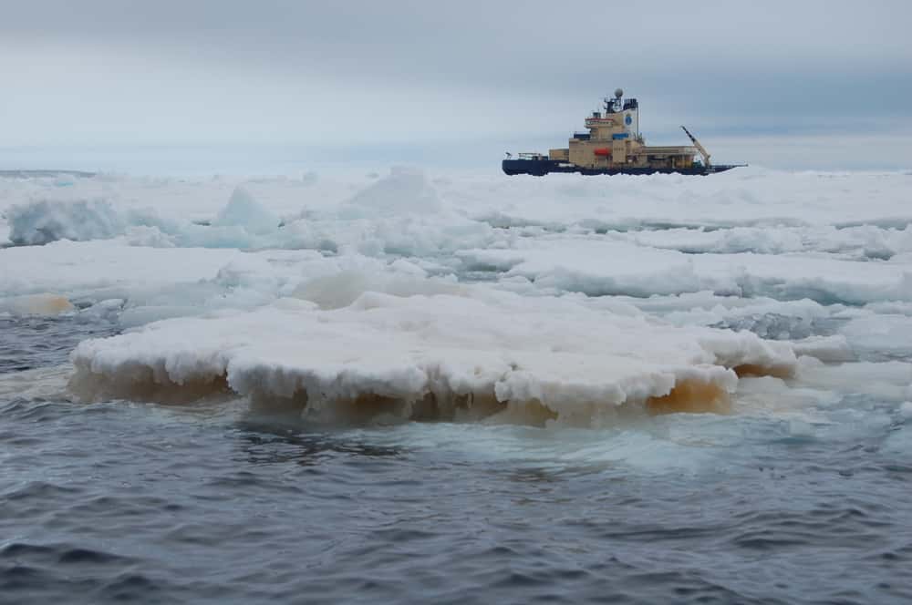 L'équipe du chercheur Ellery Ingall s'est rendue en Antarctique durant six semaines à bord du brise-glace suédois <em>Oden</em>, pour collecter des échantillons d’eau. © <em>Georgia Tech</em>