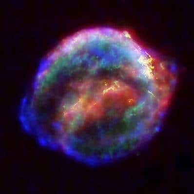 La supernova de Kepler (SN1604) <br />Lors de leur explosion, les supernovae produisent des quantités considérables de neutrinos<br /> (Crédits : NASA)