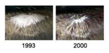 <br />Les neiges du Kilimandjaro entre 1993 et 2000 