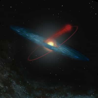 Vue d'artiste : orbite de l'amas globulaire Messier 12, à travers la Voie Lactée <br />Des perturbations gravitationnelles seraient à l'origine de la perte de près d'un million d'étoiles parmi les moins massives <br />(Crédits : ESO)