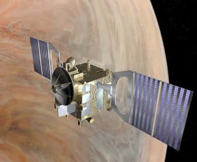 Vénus Express a rejoint son orbite de travail<br /> Hélas, le miroir de l'un de ses instruments refuse de pivoter... <br />( Crédits : ESA)