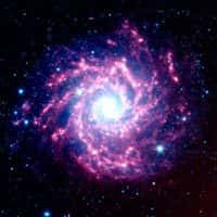 La galaxie NGC 628 est suspectée d'héberger une usine à poussières interstellaires <br />(Crédits : NASA/JPL-Caltech/B.E.K. Sugerman (STScI))