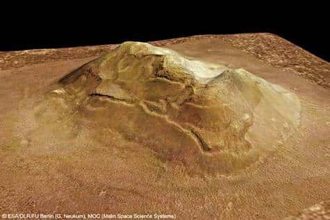 Le « visage de Mars », dans la région de Cydonia, en perspective
