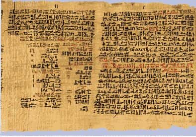 Un extrait du fameux papyrus Ebers traitant de médecine (Crédit : Université de Leipzig).
