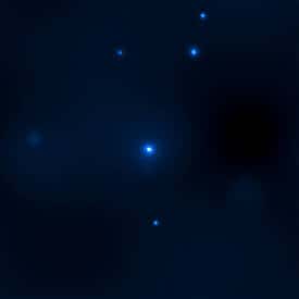 Observé en rayons X par Chandra le trou noir brille au centre de l'image.<br />(Crédit : Nasa/CXC/CfA/P.Plucinsky <em>et al</em>).