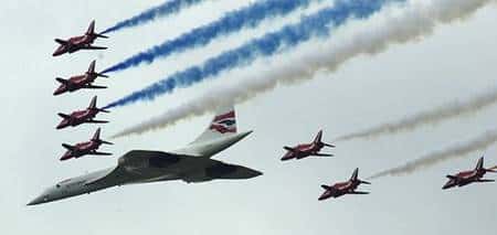 L'un des nombreux défilés aériens auxquels a pris part le Concorde. Ici, le Jubilé de la Reine d'Angleterre. GNU Free Documentation License