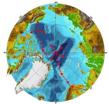 Le dirigeable quittera le continent à Tromsø, au nord de la Norvège puis partira vers le Sptizberg. L'équipe séjournera au niveau du Pôle et effectuera plusieurs radiales avant de partir vers l'ouest et survoler le Pôle nord magnétique. Le voyage se terminera en Alaska. © JL Etienne