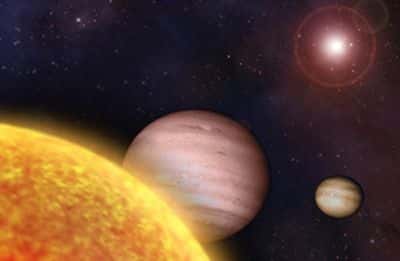 Vue d’artiste des deux planètes extrasolaires. Crédit Université d’état de l’Ohio