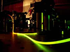 Figure 5. La fibre optique dans laquelle circule une impulsion laser. © <em>University of St Andrews</em>