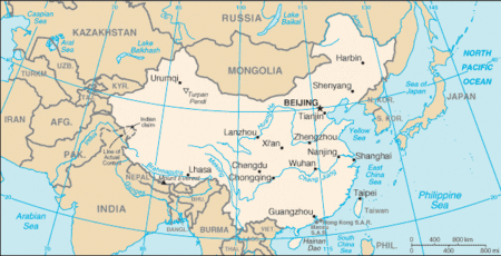La carte de la Chine. Le séisme s'est produit à 85 km de la ville de Chengdu. Crédit : USGS