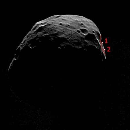 Image prise par l’instrument SRC le 22 juillet 2008 d’une distance de 4500 km, où se profile la zone d’atterrissage potentielle de Phobos-Grunt. Crédit : Esa/ DLR/ FU Berlin (G. Neukum)