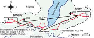 La localisation géographique des expériences du groupe de physiciens suisses. © <em>Nature</em>.