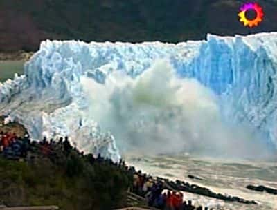 Effondrement du Perito Moreno, image 2. Capture télévision argentine