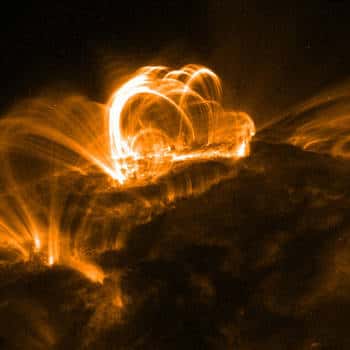 Cliquez pour agrandir. Eruptions solaires. Crédit : Nasa/LMSAL