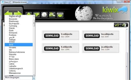 Kiwix est téléchargeable en 253 langues.