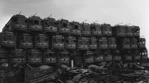 Des tramways à la casse. En Californie, en 1956, des rames de la <em>Pacific Electric Railway</em> sont abandonnées. L'automobile a gagné... © Licence <em>Commons</em>