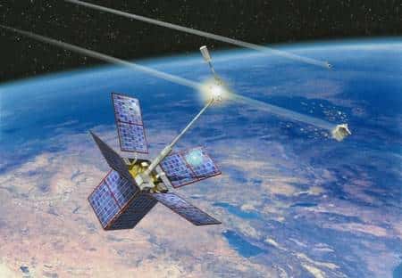 Collision entre le satellite français Cerise et un débris spatial en 1992. Crédit CNRS