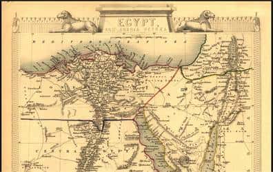 L'Egypte et l'Arabie Pétrée, cartographiée par l'entreprise britannique John Tallis et Cie en 1851. (Cliquer sur l'image pour l'agrandir.) © BNM